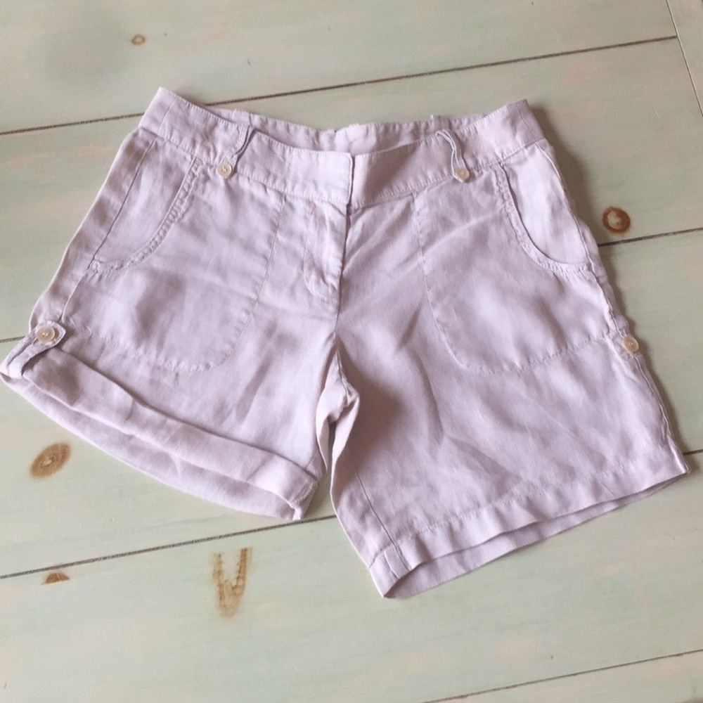 JCrew Linen Shorts in tan